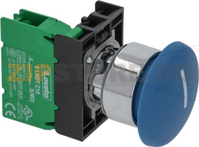 MUSHROOM PUSH-BUTTON BLUE 6A 240V 