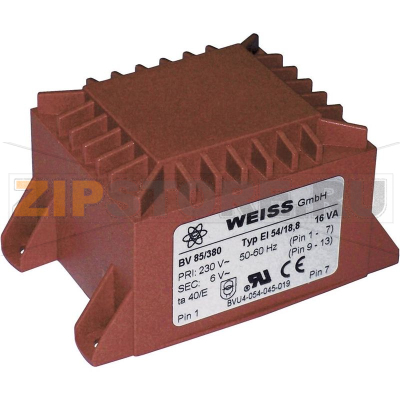 Трансформатор PCB 1x230 В, 1x12 В/AC, 16 ВА, 1333 мА Weiss Elektrotechnik 85/382 