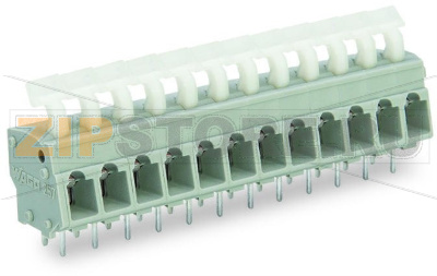 PCB terminal block; push-button; 2.5 mm; Pin spacing 5/5.08 mm; 4-pole; suitable for Ex-e applications; CAGE CLAMP®; commoning option; 2,50 mm; light gray Wago 257-454/000-009/999-950 Клеммные колодки с зажимами CAGE CLAMP®, монтаж с помощью нажимных кнопокУстановите шаг контактов в мм или дюймах либо сжав клеммные колодки плотнее, либо разделяя ихИдеальны для монтажа в полевых условиях благодаря простоте использования при помощи нажимных кнопокУдобный монтаж без использования инструментов...