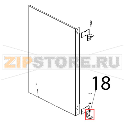 Staffa inferiore supp. porta Unox XV 703G Staffa inferiore supp. porta Unox XV 703GЗапчасть на деталировке под номером: 18