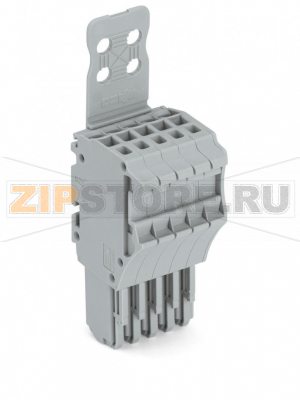 1-проводниковая розетка; Пластина разгрузки натяжения; 1,5; 5-пол.; 1,50 mm; серые Wago 2020-105/133-000 