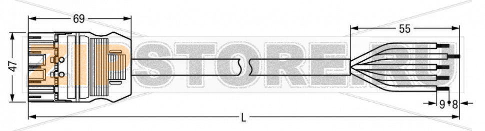 pre-assembled connecting cable; B2ca; Plug/open-ended; 5-pole; Cod. A; H05Z1Z1-F 5G 2.5 mm; 2 m; 2,50 mm; black Wago 771-9295/217-201 Protected against mismating and maintenance-freeAdditional variable coding is possible....