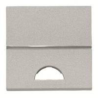 Клавиша одноклавишного двухмодульного выключателя/переключателя/кнопки с окном для шильдика с символом, серебристая ABB 2CLA220190N1301