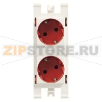 Блок из двух розеток, красный ABB 2CLA108800T7001