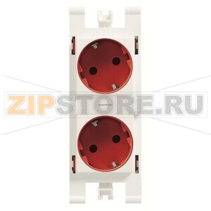 Блок из двух розеток, красный ABB 2CLA108800T7001 