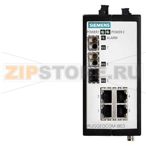 Компактный коммутатор i803 для особых условий эксплуатации, шифрование 128-бит, 4 медных 100Мбит/с порта, 1 оптический 100Мбит/с порт, 2 оптических гигабитных порта или 2 оптических 100Мбит/с портов, опционально управляемый или неуправляемый. Siemens 6GK6 