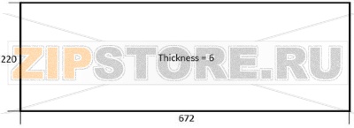 DOOR GLASS FOR OVEN 672x220x6 mm 