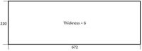DOOR GLASS FOR OVEN 672x220x6 mm