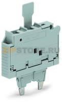 Fuse plug; with pull-tab; for 5 x 20 mm miniature metric fuse; without blown fuse indication; 7.4 mm wide; gray Wago 2006-911