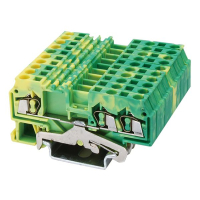Клемма пружинная, заземляющая, 3 контакта, желто-зеленая CHIKU RST 10-TWIN-PE