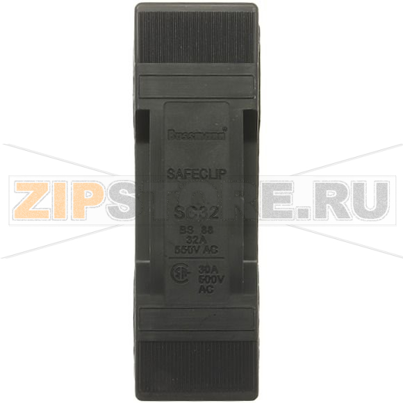 Держатель предохранителей, 32 A, AC 550 В, BS88/F1 Eaton SAFECLIP 32A BACK STUD CONNECTED BLACK 