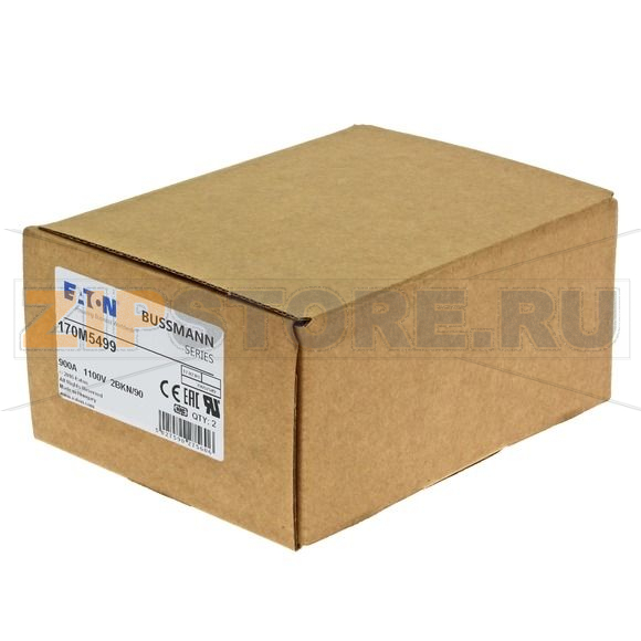Предохранитель, 900 A, AC 1100 В, 100 кА, size 2, 61x77x91 мм, aR, IEC UL Eaton FUSE 900A 1100 
