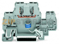 Компонентная клемма; двухуровн.; с газонаполненным разрядником для защиты от перенапряжения; для DIN-рейки 35 x 15 и 35 x 7,5; 2,5 мм; CAGE CLAMP®; 2,50 mm; серые Wago 870-523/281-579