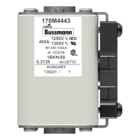Предохранитель, 400 A, AC 1250 В, 100 кА, size 1, 53x69x80 мм, aR, IEC UL Eaton FUSE 400A 1250