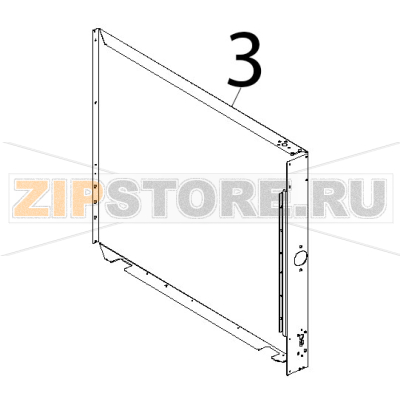 Fianco DX inox Unox XBC 404 Fianco DX inox Unox XBC 404Запчасть на деталировке под номером: 3