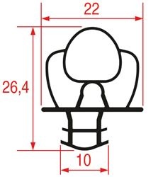 GUARNIZIONE AD INCASTRO 1880x805 mm 