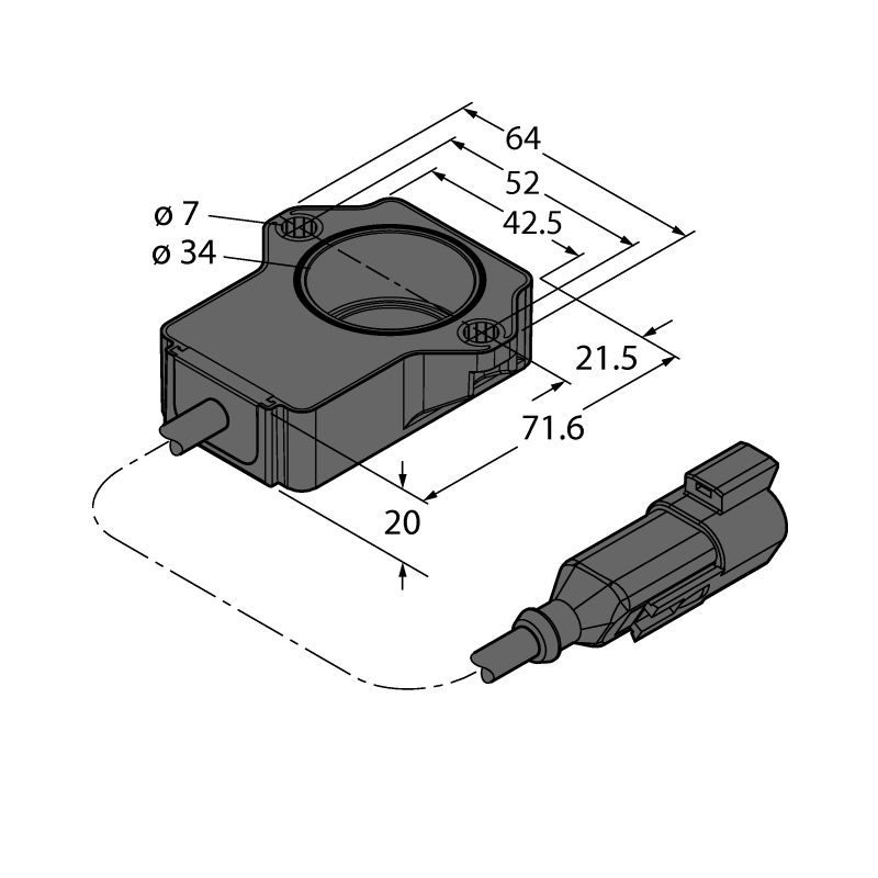 Энкодер миниатюрный Turck RI40P1-QR20-LU4X2-0.15-DT04-3PMB 