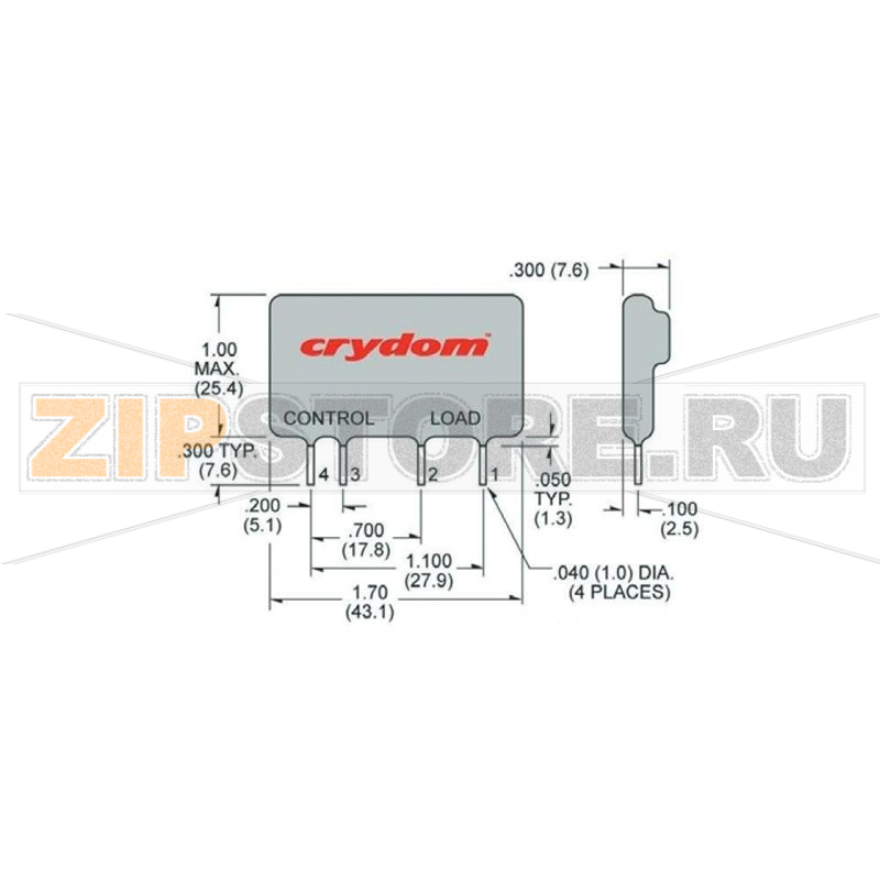 Реле твердотельное 5 А, 60 В/DC, 1 шт Crydom CMX60D5 