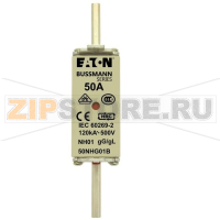 Предохранитель, 50 A, AC 500 В, 120 кА, NH01, gL/gG, IEC Eaton NH FUSE 50A 500V GG/GL SIZE 01