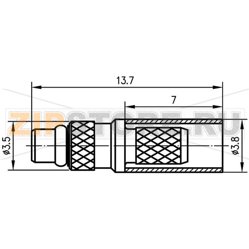 Разъем MMCX, 50 Ом, 1 шт Telegärtner J01340A0141 