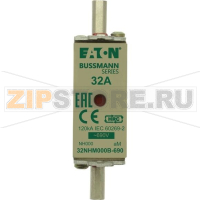 Предохранитель, 32 A, AC 690 В, 120 кА, NH000, aM, IEC Eaton NH FUSE 32A 690V aM SIZE 000