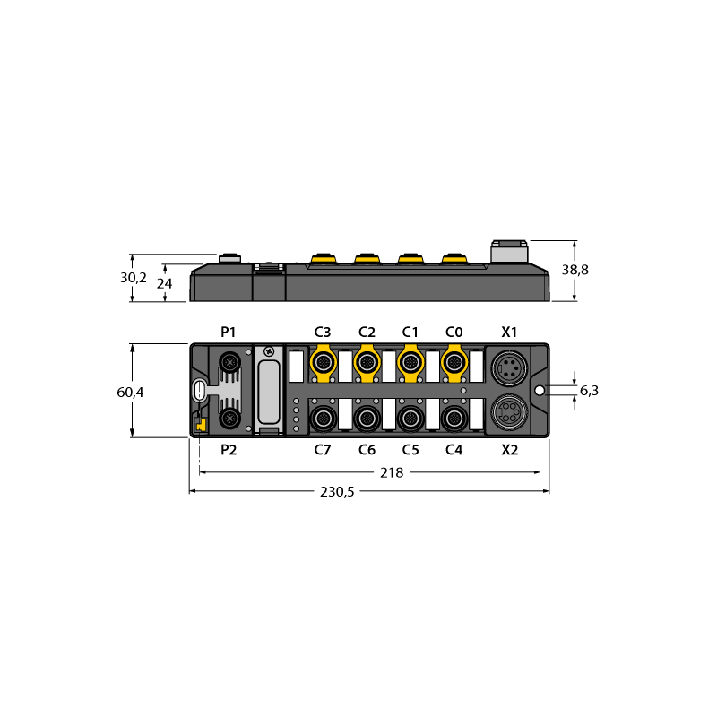 Модуль ввода/вывода блока PROFIsafe/PROFINET Turck TBPN-L1-FDIO1-2IOL 