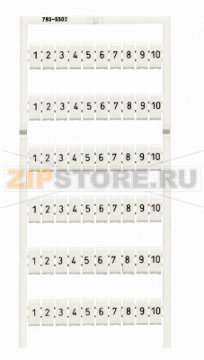 Маркировочная карта WMB; в картах; МАРКИРОВАНО; 1 ... 10&amp;10X; растягиваемые 5 - 5,2 мм; Горизонтальная маркировка; с креплением на защелке; белые Wago 793-5502 