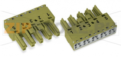 Разъем; 5-пол.; Код. B; 4,00 mm; светло-зеленые Wago 770-265/073-000 Protected against mismating and maintenance-freePush-in CAGE CLAMP® spring pressure connection technology allows solid conductors to be simply pushed into a unit.Two wire connections per pole for loops or bridgesAdditional variable coding is possible.Components can be clearly printed on and color-coded to meet custom requirements....