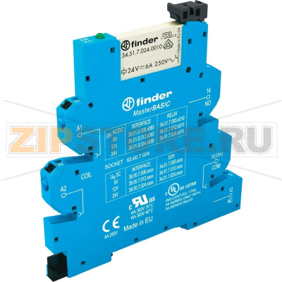 Модуль реле интерфейсный 6 V (DC), 6 V (AC), 6 A Finder 39.01.0.006.0060 