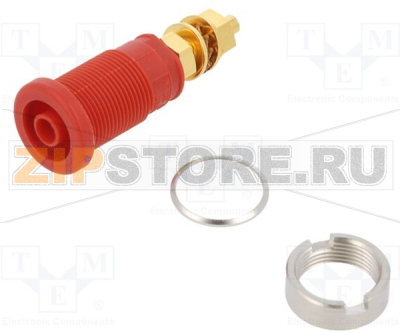 Гнездо 4 мм, 32 А, 1 кВ/DC, красное Hirschmann SEB 2600 G M4 RT 