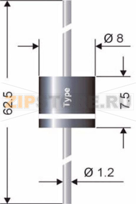 Диод 1 А, 800 В, корпус: DO-41 Diotec 1N4006 