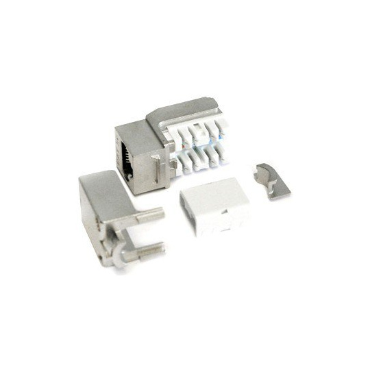 модуль Keystone Jack RJ-45 (8P8C), категория 5e, экранированный, 110 IDC, заделка с помощью NE-TOOL, белый 