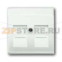 Накладка для коммуникационных розеток с суппортами и полем для надписи, белый бархат ABB 2CKA001710A3887
