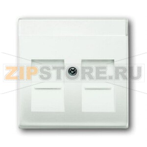 Накладка для коммуникационных розеток с суппортами и полем для надписи, белый бархат ABB 2CKA001710A3887 