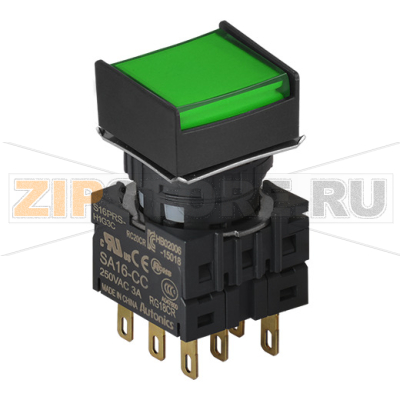 Выключатель кнопочный, Ø отверстия: 16 мм Autonics S16PRS-H2G3C 