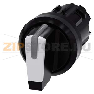 АКТУАТОР ПОВОРОТНОГО ПЕРЕКЛЮЧАТЕЛЯ С ВОЗМОЖНОСТЬЮ ПОДСВЕТКИ, 22MM, КРУГЛ., ПЛАСТИК, КОРОТКАЯ ЧЁРНАЯ РУКОЯТКА С БЕЛОЙ ВСТАВКОЙ, 3 КОММУТАЦИОННЫХ ПОЛОЖЕНИЯ: I-O &lt;II, С ФИКСАЦИЕЙ В ЛЕВОМ ПОЛОЖЕНИИ РУКОЯТКИ, БЕЗ ФИКСАЦИИ В ПРАВОМ ПОЛОЖЕНИИ РУКОЯТКИ, УГОЛ ПОВО 