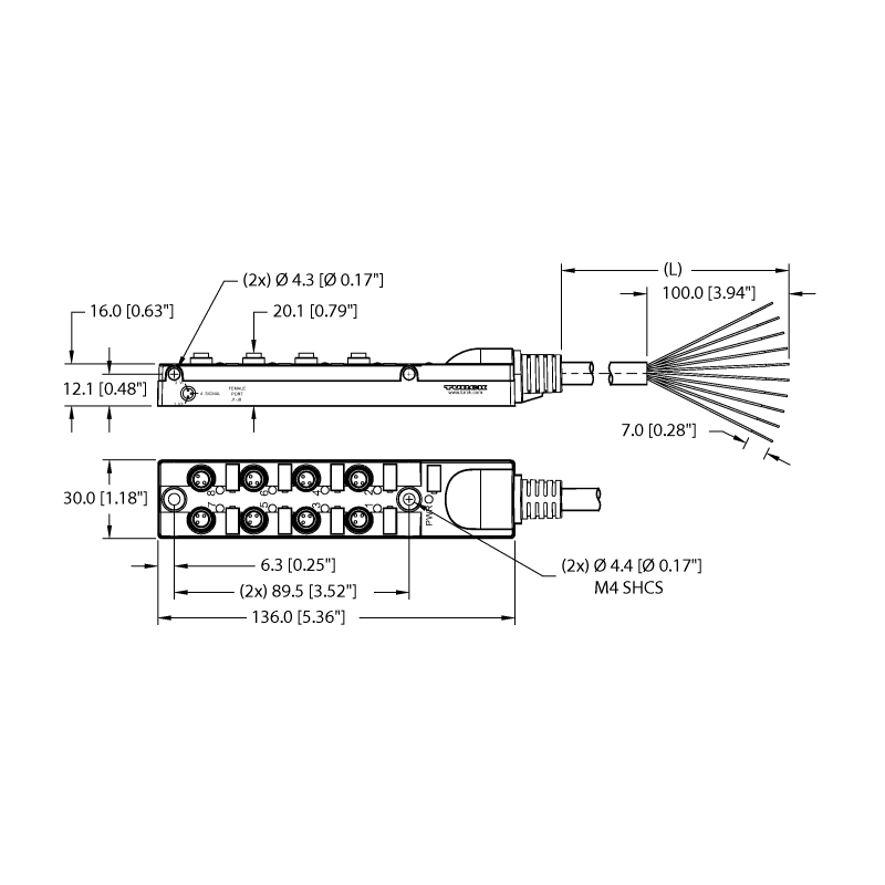 Коробка распределительная, пассивная, 8 портов Turck TB-8M8Z-3-5 