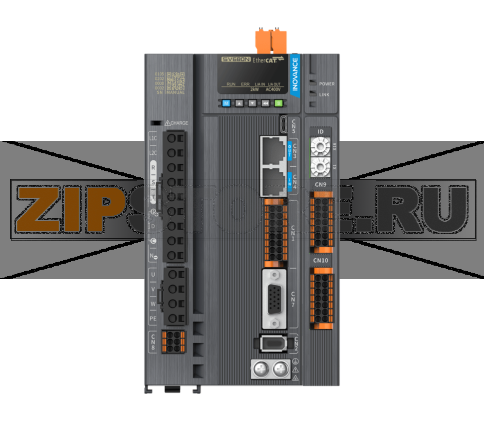 Сервопривод 380 В, 8.4 A, 2 кВт, EtherCAT (FSoE), STO, 3 фазы, IP20 Inovance SV680NT8R4S-GINT 