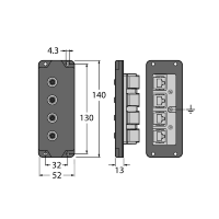 Адаптер проходной для настенного/панельного монтажа Turck BIC-44-E424