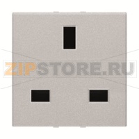 Розетка модульная GB стандарта с заземлением, 2P+E, 2M, 13 А, 230 В, серебристый ABB 2CLA223700N1301