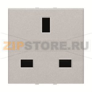 Розетка модульная GB стандарта с заземлением, 2P+E, 2M, 13 А, 230 В, серебристый ABB 2CLA223700N1301 