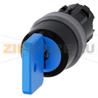 АКТУАТОР ПОВОРОТНОГО ПЕРЕКЛЮЧАТЕЛЯ С КЛЮЧОМ O.M.R., 22MM, КРУГЛ., ПЛАСТИК С МЕТАЛЛИЧЕСКИМ ФРОНТАЛЬНЫМ КОЛЬЦОМ, НОМЕР ЗАМКА 73038, ЧЁРНЫЙ / ГОЛУБОЙ, С 2 КЛЮЧАМИ, 3 КОММУТАЦИОННЫХ ПОЛОЖЕНИЯ: I-O-II, С ФИКСАЦИЕЙ, УГОЛ ПОВОРОТА РУКОЯТКИ 2X45 ГРАД.: 10:30Ч./12
