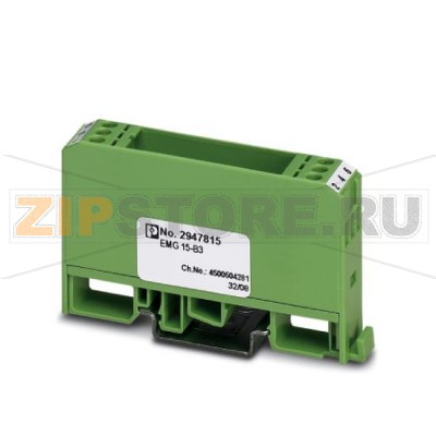 Сборный модуль Phoenix Contact EMG 15-B3 состоит из корпуса, клеммных колодок MKDS 3 и печатной платы.Минимальный заказ: 10 шт.Упаковка: 10 шт.