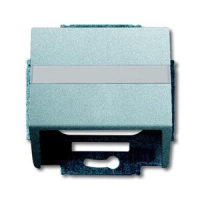 Накладка с суппортом для коммуникационных разъёмов и цоколей, серебристый алюминий ABB 2CKA001724A4263