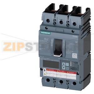 Автоматический выключатель 3VA6 UL frame 150 breaking capacity class H 65kA @ 480V 3-pole, line protection ETU556, LSI, In=150A overload protection ir=60A ...150A short circuit protection Isd=0,6..10x In, iI=1,5..10x In neutral protection optional with ex 