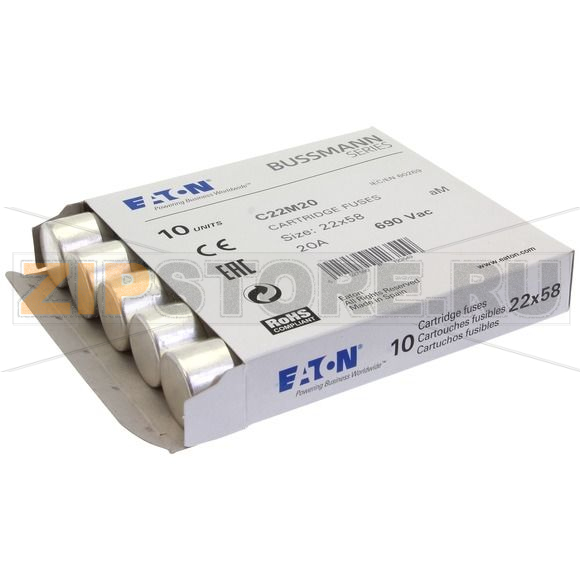 Предохранитель, 80 A, AC 500 В, 120 кА, 22x58 мм, aM, IEC Eaton CYL FUSE >STR >22x58 80A AM 500 