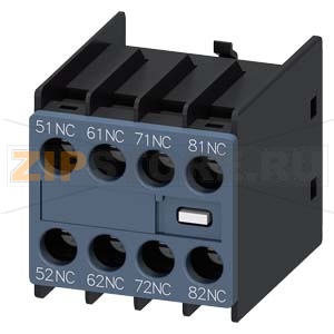 AUX.SWITCH BLOCK,FRONT,4НЗ, CURR.PATH: 1НЗ, 1НЗ, 1NC, 1NC, F. CONT. RELAYS A. MOTOR CONT., SZ S00-S2, SCREW TERMINAL 51 / 52,61 / 62,71 / 72,81 / 82 DIN EN 50005 Siemens 3RH2911-1XA04-0MA0 