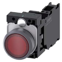 КНОПКА С ПОДСВЕТКОЙ, 22MM, КРУГЛАЯ,  ПЛАСТИК С МЕТАЛЛИЧЕСКИМ ФРОНТАЛЬНЫМ КОЛЬЦОМ, КРАСНАЯ, ПЛОСКАЯ КНОПКА, КОНТАКТЫ МГНОВЕННОГО ДЕЙСТВИЯ, С ДЕРЖАТЕЛЕМ, 1NO+1NC, МОДУЛЬ ПОДСВЕТКИ С ИНТЕГРИРОВАННЫМ СВЕТОДИОДОМ 24V AC/DC,  ПРУЖИННЫЕ КЛЕММЫ Siemens 3SU1132-0A
