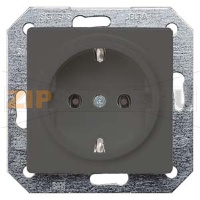 DELTA I-SYSTEM ЧЕРНЫЙ МЕТАЛЛИК РОЗЕТКА SCHUKO 10A DC/16А AC 250В  C БЕЗРЕЗЬБОВЫМИ КОНТАКТНЫМИ ЗАЖИМАМИ ЭЛ.-МЕХ. ЧАСТЬ Siemens 5UB1921