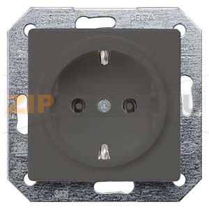 DELTA I-SYSTEM ЧЕРНЫЙ МЕТАЛЛИК РОЗЕТКА SCHUKO 10A DC/16А AC 250В  C БЕЗРЕЗЬБОВЫМИ КОНТАКТНЫМИ ЗАЖИМАМИ ЭЛ.-МЕХ. ЧАСТЬ Siemens 5UB1921 